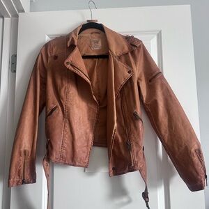 Zara trafaluc faux leather biker jacket